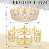 MTLEE 2 Pcs King and Queen Crowns for Men Women Metal Crystal Royal Tiara Crown for Homecoming Princess Bridegroom Bride Wedding Halloween(Gold, Vintage Style) view 2