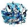 GUIFIER 1 Pair Metallic Cheerleader Pom Poms 6 Inch Cheerleading Poms with Baton Handle, Sparkly Cheerleading Pom Pom, Cheer Pom Poms Pompoms for Cheerleading Girls Kids (Light Blue and Silver) view 1