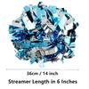GUIFIER 1 Pair Metallic Cheerleader Pom Poms 6 Inch Cheerleading Poms with Baton Handle, Sparkly Cheerleading Pom Pom, Cheer Pom Poms Pompoms for Cheerleading Girls Kids (Light Blue and Silver) view 2