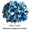 GUIFIER 2 Pieces 6 Inches Metallic Cheerleading Pom Poms with Baton Handle, Cheerleader Pom Poms, Metallic Pom Pom Cheer for Cheerleading Gifts, Sports Team Spirit Cheering (Light Blue) view 2