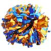 GUIFIER 6 inch 1 Pair Metallic Cheerleading Pom Pom with Baton Handle, Cheerleader Pom Poms, Cheerleading Metallic Pom Poms, Cheer Pom Poms Gifts Pompoms for Cheering Squad (Royal Blue and Orange) view 1
