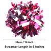 GUIFIER 2 Pack 6 Inches Metallic Cheerleading Pom Poms, Cheer Pom Pom with Baton Handle, Pompoms Cheerleader for Kids Girls Cheering Squad (Hot Pink and Silver) view 2
