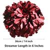 GUIFIER 2 Pieces 6 Inches Metallic Cheerleading Pom Poms with Baton Handle, Cheerleader Pom Poms, Metallic Pom Pom Cheer for Cheerleading Gifts, Sports Team Spirit Cheering (Maroon) view 2