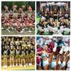 GUIFIER 2 Pieces 6 Inches Metallic Cheerleading Pom Poms with Baton Handle, Cheerleader Pom Poms, Metallic Pom Pom Cheer for Cheerleading Gifts, Sports Team Spirit Cheering (Maroon) view 4