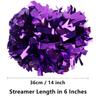 GUIFIER 6 inch 1 Pair Metallic Cheerleading Pom Pom with Baton Handle, Cheerleader Pom Poms, Cheerleading Metallic Pom Poms, Cheer Sparkle Pom Poms Gifts Pompoms for Cheering Squad (Purple) view 2