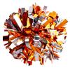 GUIFIER 2 Pieces 6 Inches Metallic Cheerleading Pom Poms with Baton Handle, Cheerleader Pom Poms, Metallic Pom Pom Cheer for Cheerleading Gifts, Sports Team Spirit Cheering (Orange and Silver) view 1