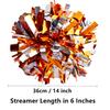 GUIFIER 2 Pieces 6 Inches Metallic Cheerleading Pom Poms with Baton Handle, Cheerleader Pom Poms, Metallic Pom Pom Cheer for Cheerleading Gifts, Sports Team Spirit Cheering (Orange and Silver) view 2