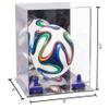Better Display Cases Acrylic Mini - Miniature (not Full Size) Soccer Ball Display Case with Clear & Mirror Case, Dark Blue Risers and Mirror Base (B03/A015) view 2