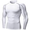 Men's Compression Shirts Long Sleeve, Base-Layer Quick Dry Workout T Shirts Sports Running Tops for Gym White view 1