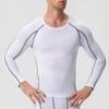 Men's Compression Shirts Long Sleeve, Base-Layer Quick Dry Workout T Shirts Sports Running Tops for Gym White view 4