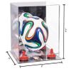 Better Display Cases Acrylic Mini - Miniature (not Full Size) Soccer Ball Display Case with Clear & Mirror Case, Red Risers and Mirror Base (B03/A015) view 2