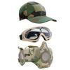 Airsoft Mask with Goggles, Foldable Half Face Airsoft Mesh Mask with Ear Protection for Paintball Shooting Cosplay CS Game (MA-WL) view 1