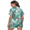 LecGee Womens Silk Satin Pajamas Short Sleeve Loungewear Two-Piece Sleepwear Button-Down Pj Set view 3