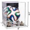 Better Display Cases Acrylic Mini - Miniature (not Full Size) Soccer Ball Display Case with Clear & Mirror Case, Gold Risers and Mirror Base (B03/A015) view 2