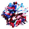 GUIFIER Pack of 2 Pom Poms Cheerleading 6 Inches Metallic Cheerleader Pom Poms with Baton Handle, Pompoms Cheer Pom Pom for Cheering Squad (Red/Royal Blue/Silver) view 1