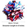 GUIFIER Pack of 2 Pom Poms Cheerleading 6 Inches Metallic Cheerleader Pom Poms with Baton Handle, Pompoms Cheer Pom Pom for Cheering Squad (Red/Royal Blue/Silver) view 2
