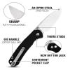 CJRB Folding Knife Pyrite (J1925) AR-RPM9 Blade and G10 Handle, Manual Folding Knife with Button Lock, Black view 4