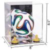 Better Display Cases Acrylic Mini - Miniature (not Full Size) Soccer Ball Display Case with Clear & Mirror Case, Yellow Risers and Mirror Base (B03/A015) view 2