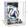 Better Display Cases Acrylic Mini - Miniature (not Full Size) Soccer Ball Display Case with Clear & Mirror Case, Green Risers and Mirror Base (B03/A015) view 2