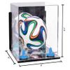 Better Display Cases Acrylic Mini - Miniature (not Full Size) Soccer Ball Display Case with Clear & Mirror Case, Light Blue Risers , Wall Mount and Mirror Base (B03/A015) view 2