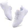 BAXINIER Girls All White Cheerleading Shoes Lightweight Youth Cheer Competition Sneakers Training Dance Tennis Shoes - White 12 Little Kid view 3