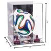 Better Display Cases Acrylic Mini - Miniature (not Full Size) Soccer Ball Display Case with Clear & Mirror Case, Purple Risers and Mirror Base (B03/A015) view 2