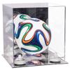 Better Display Cases Acrylic Mini - Miniature (not Full Size) Soccer Ball Display Case with Clear & Mirror Case, White Risers and Mirror Base (B03/A015) view 1