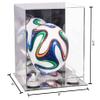 Better Display Cases Acrylic Mini - Miniature (not Full Size) Soccer Ball Display Case with Clear & Mirror Case, White Risers and Mirror Base (B03/A015) view 2