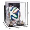 Better Display Cases Acrylic Mini - Miniature (not Full Size) Soccer Ball Display Case with Clear & Mirror Case, Gold Risers , Wall Mount and Mirror Base (B03/A015) view 2