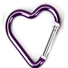 Carabiners Keychain Clip Snap Hook Key Ring for Camping Accessories Backpack Water Bottle Aluminum Alloy Heart Shape (Purple)