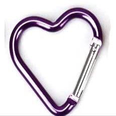 Carabiners Keychain Clip Snap Hook Key Ring for Camping Accessories Backpack Water Bottle Aluminum Alloy Heart Shape (Purple)