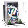 Better Display Cases Acrylic Mini - Miniature (not Full Size) Soccer Ball Display Case with Clear & Mirror Case, Green Risers , Wall Mount and Mirror Base (B03/A015) view 2