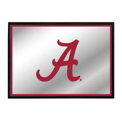 The Fan-Brand NCAA Alabama Crimson Tide - Horizontal Framed Mirrored Wall Sign - Sports Team Bar Sign Dcor - Home, Dorm, Garage, Office, Fan Cave