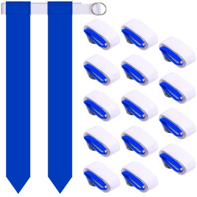 Sintege 14 Pcs Player Flag Football Belt Set, Adjustable Football Flag and Belts Gifts for Youth Adults Sports Training (Blue)