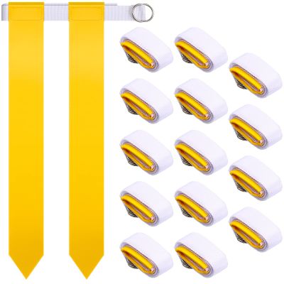Sintege 14 Pcs Player Flag Football Belt Set, Adjustable Football Flag and Belts Gifts for Youth Adults Sports Training (Yellow)