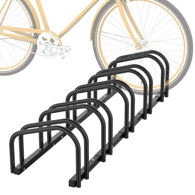 WALMANN 5 Bikes Floor Bike Stand, Bike Parking Rack Garage Bike Storage Stand Indoor/Outdoor 22-28" Wheel Stand, Max. Tire Width 2.1"