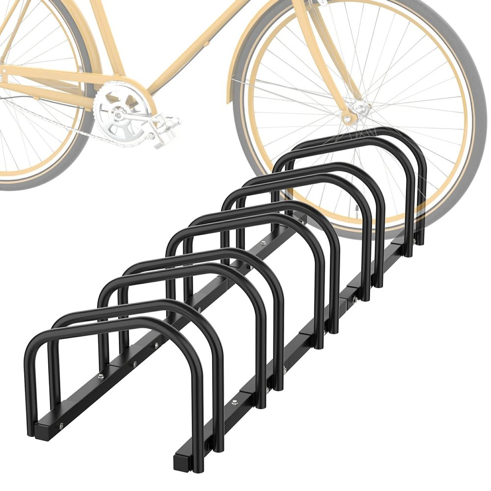 WALMANN 5 Bikes Floor Bike Stand, Bike Parking Rack Garage Bike Storage Stand Indoor/Outdoor 22-28" Wheel Stand, Max. Tire Width 2.1"