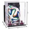 Better Display Cases Acrylic Mini - Miniature (not Full Size) Soccer Ball Display Case with Clear & Mirror Case, Purple Risers , Wall Mount and Mirror Base (B03/A015) view 2