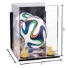 Better Display Cases Acrylic Mini - Miniature (not Full Size) Soccer Ball Display Case with Clear & Mirror Case, Yellow Risers , Wall Mount and Mirror Base (B03/A015) view 2