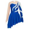 Loyan Kids Girls Rhinestone Sequin Long Sleeve Figure Ice Roller Skating Dress Dance Competition Costume Dark Blue 6 Years view 3