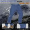 TACVASEN Men's Fleece Pants with Zipper Pockets Outdoor Winter Pants for Men Water Resistant Soft Shell Pants Cold Weather Clothes for Men Blue Grey view 3