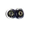 LOTOWELZON 2pcs Luggage Suitcase Replacement Wheels, 50mm Rubber Inline Roller Skate Wheels with 8mm(0.31") ABEC-7 608ZZ Bearings Repair Kits (Black&Clear, OD50xW18mm/1.97"x0.7") view 3