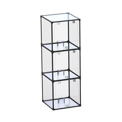 LXBAMKEA Acrylic Display Case Showcase, Stackable Clear Dustproof Protection Box, Volleyball Basketball Football Storage Cube with Holder, Collectibles Countertop Organizer,Assemble