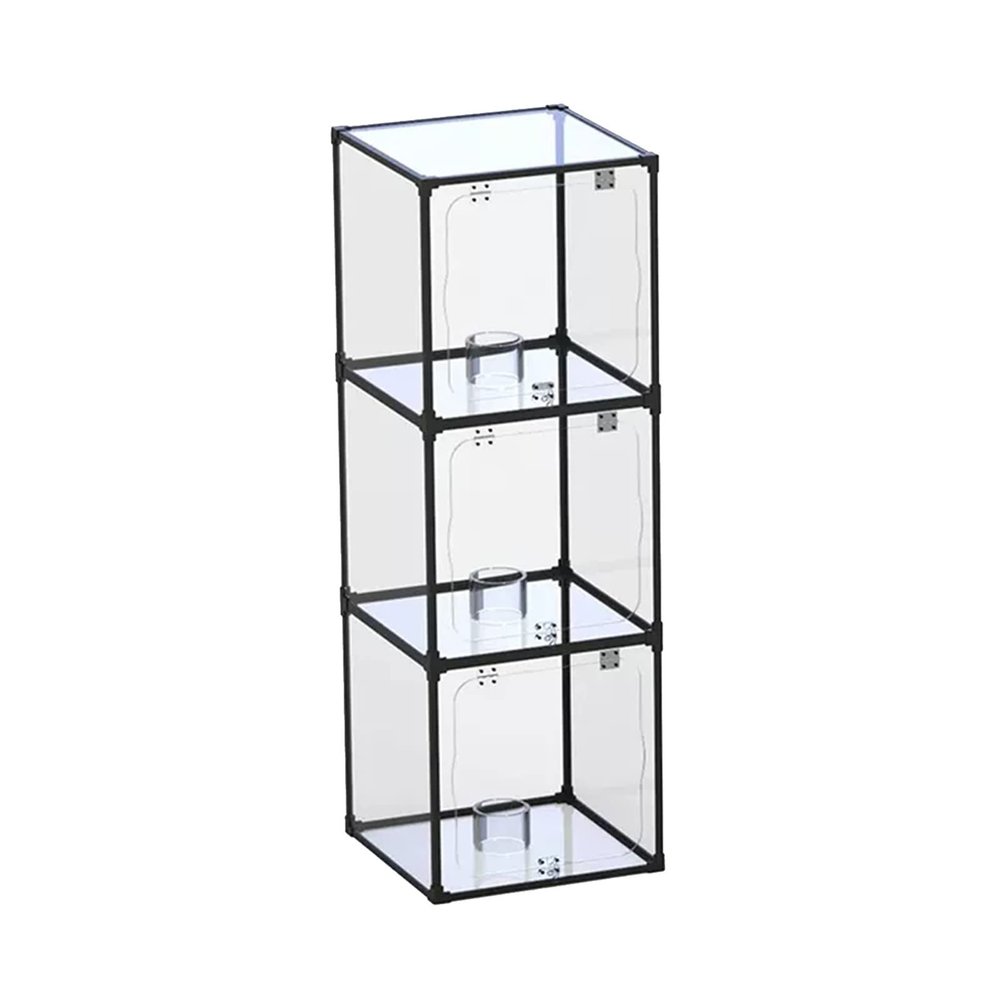 LXBAMKEA Acrylic Display Case Showcase, Stackable Clear Dustproof Protection Box, Volleyball Basketball Football Storage Cube with Holder, Collectibles Countertop Organizer,Assemble