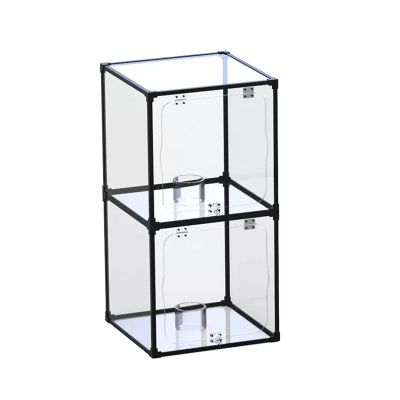 LXBAMKEA Acrylic Display Case Showcase, Stackable Clear Dustproof Protection Box, Volleyball Basketball Football Storage Cube with Holder, Collectibles Countertop Organizer,Assemble