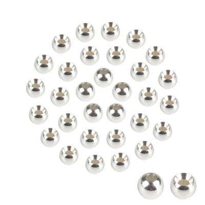 MUUNN 100PC/LOT Brass Fly Tying Beads, Countersunk Beads for Fly Tying (Silver,2.7mm)
