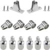 TANFEI 316SS Marine Grade Bimini Top 3-Bow Boat Jaw Slide, Cap Eye End, Deck Hinge Fittings Hardware 12Set (7/8'') view 1