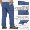 TACVASEN Men's Fleece Pants for Mens Fleece Lined Pants Softshell Ski Snow Pants Waterproof Outdoor Hiking Insulated Winter Pants Snowboard Pants Blue Grey view 2