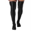 Daenrui Women's Shiny Thigh High Stocking Pantyhose Socks Glossy Stay Up Silk Footed Opaque Tights Black One Size view 4