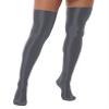 Daenrui Women's Shiny Thigh High Stocking Pantyhose Socks Glossy Stay Up Silk Footed Opaque Tights Grey One Size view 2